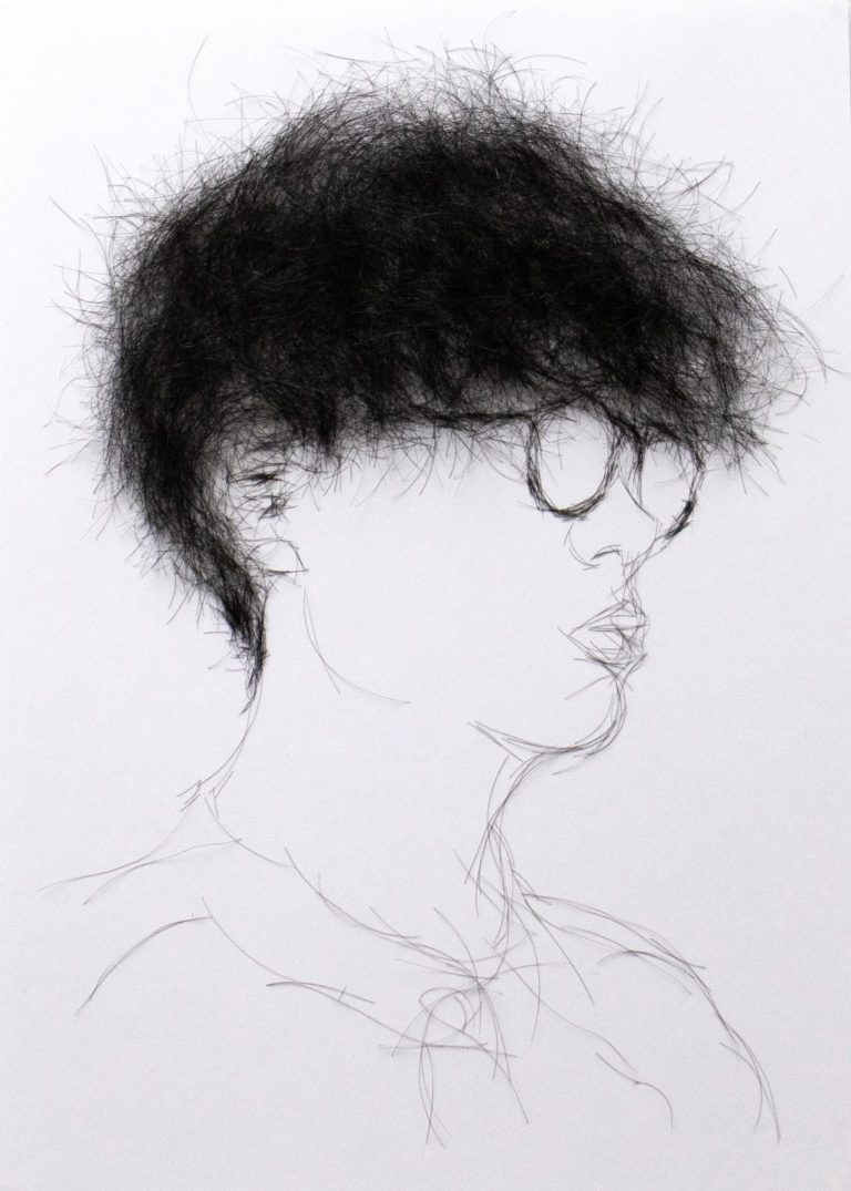 drawing with a hair